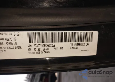 2012 Dodge Challenger Sxt from USA, damaged, VIN 2C3CDYAG8CH232202